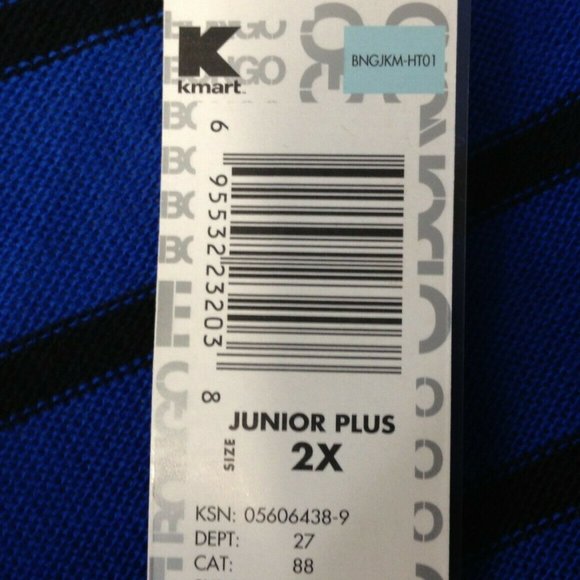 Bongo women's Junior Plus 2X Blue Black Striped - Picture 5 of 7